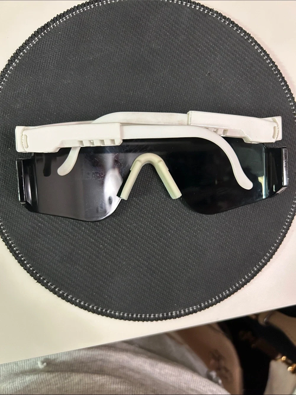 Pit Viper White and Black Shield Mirror Sunglasses